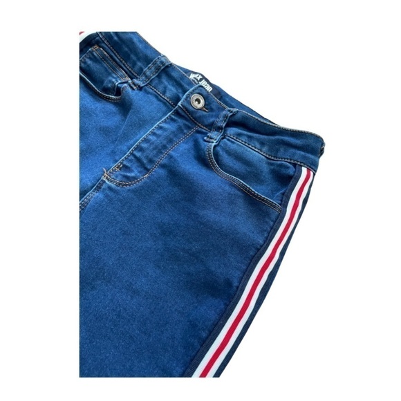 𝅺WAX Jean Striped Jeggings Blue Red Women’s Size 5 Juniors. - Picture 5 of 13